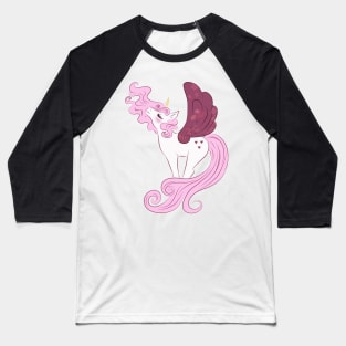 Purple pink flower unicorn Baseball T-Shirt